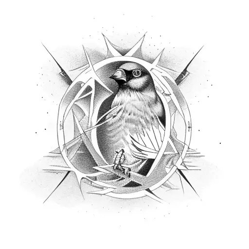 A Wise Crow In Fetal Position In Submission For The Might Of Nature