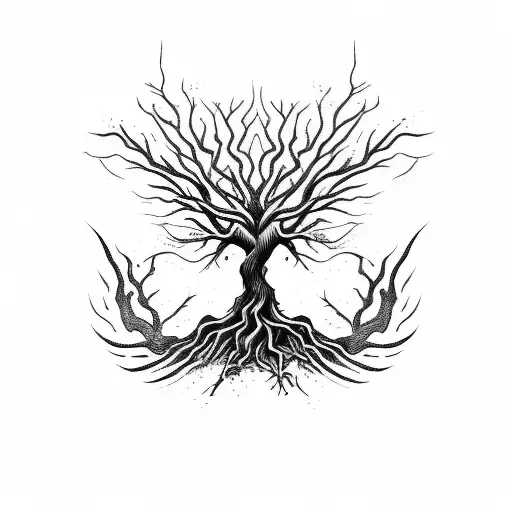Life And Death Demon Wing Tree