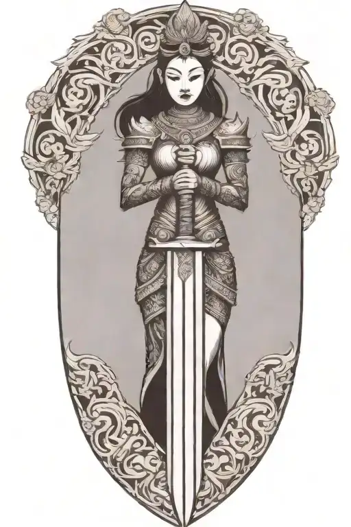 Thai Maiden Sword And Shield