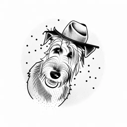 Irish Wolfhound With A Funny Hat
