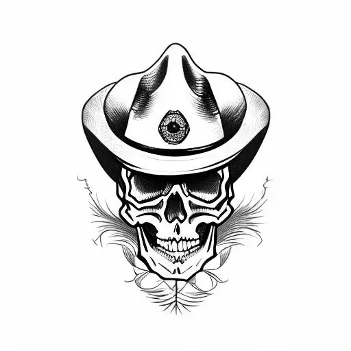 Skull With A Hat In Dracula Suit