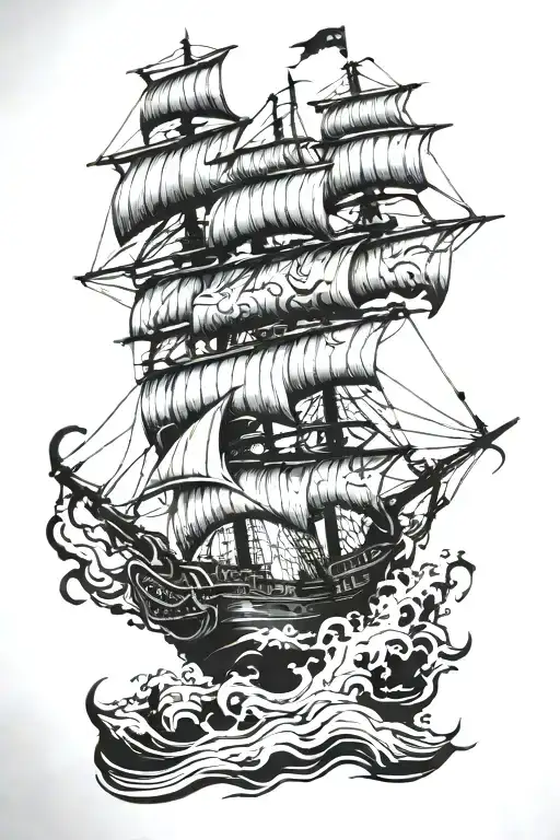 Ocean Ship Eagle Kraken