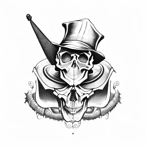 Skull With A Hat In Dracula Suit