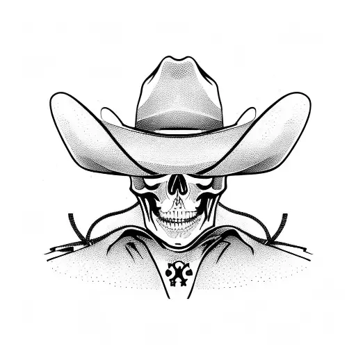 Christian Skeleton Cowboy With Cowboy Hat