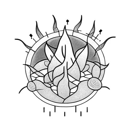 Cactus With Fire On The Top