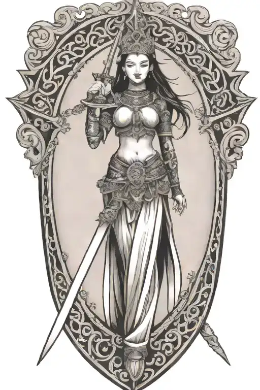Thai Maiden Sword And Shield