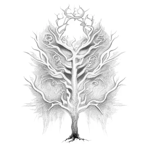 Life And Death Demon Wing Tree