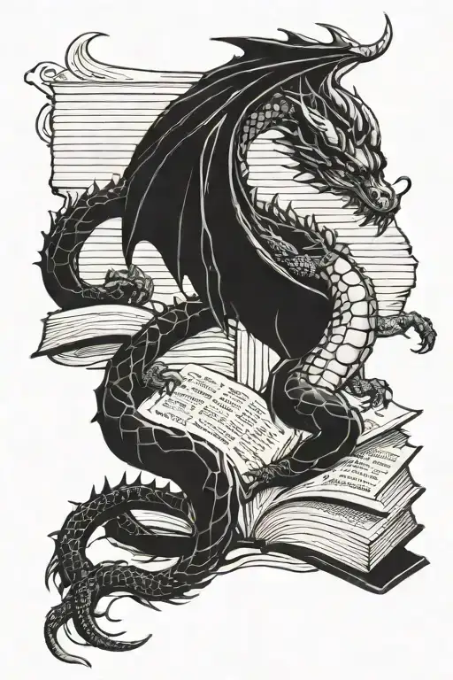 Dragon Wrapped Around Book