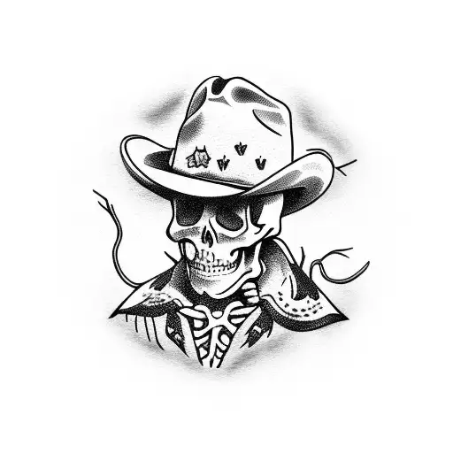 Skeleton Cowboy With Cowboy Hat