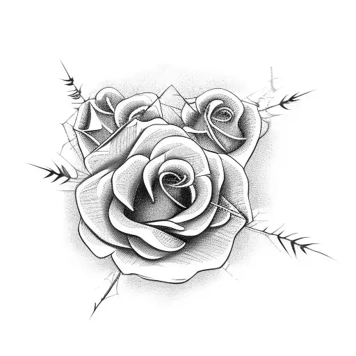 Spider On A Web That Has Roses