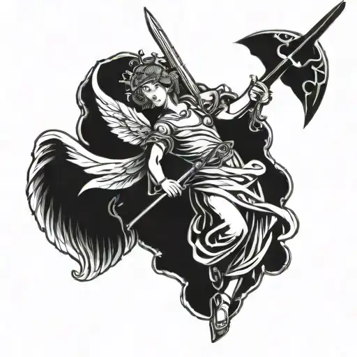 Heavenly Angel Holding A Sword