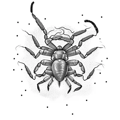 A Black Scorpion That Stings Its Own Head With Its Sting