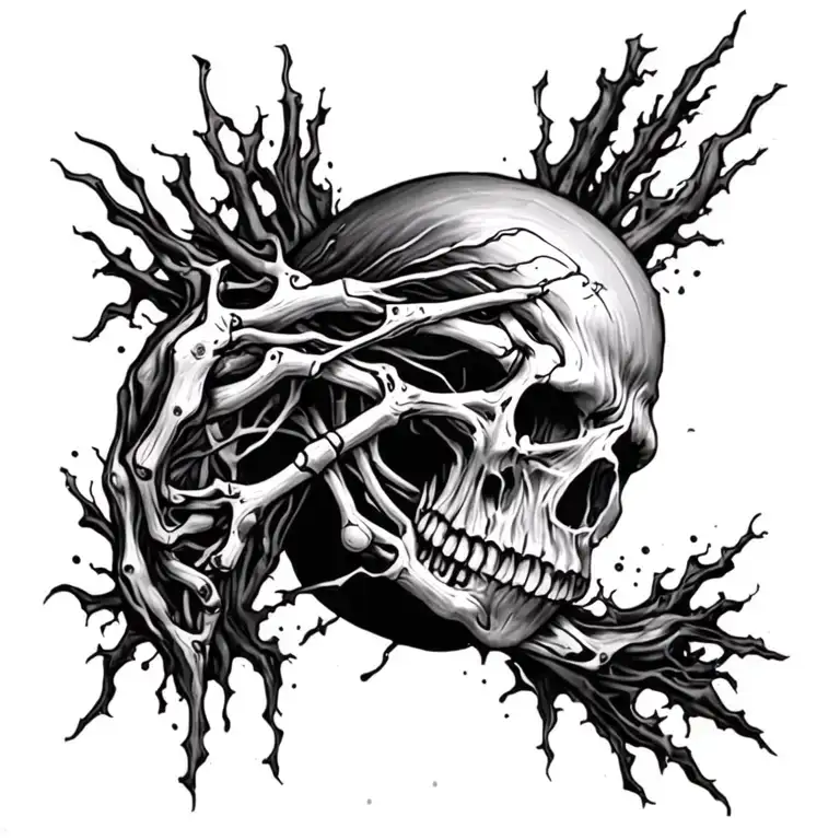 Muscle Tearing Thru The Skin In Biomechanical