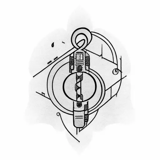 A Music Note Intertwined With A Lightsaber