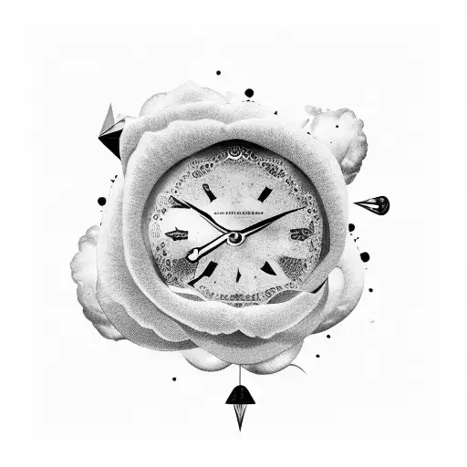 Sleeve Tattoo Rose Pigeon Clock Cloud Stars