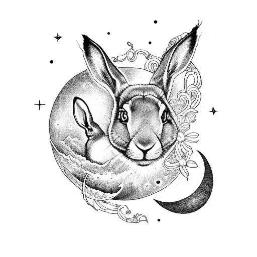 Moon And Hare Etching