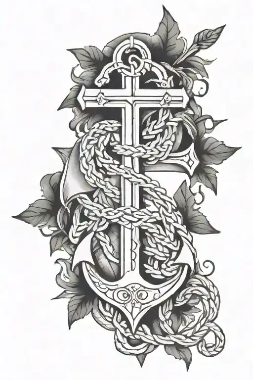 Cross And Anchor Intertwined