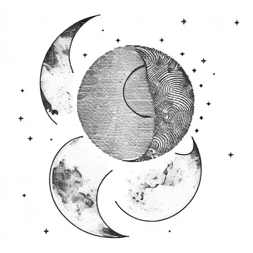 Crescent Moon With Fingerprint