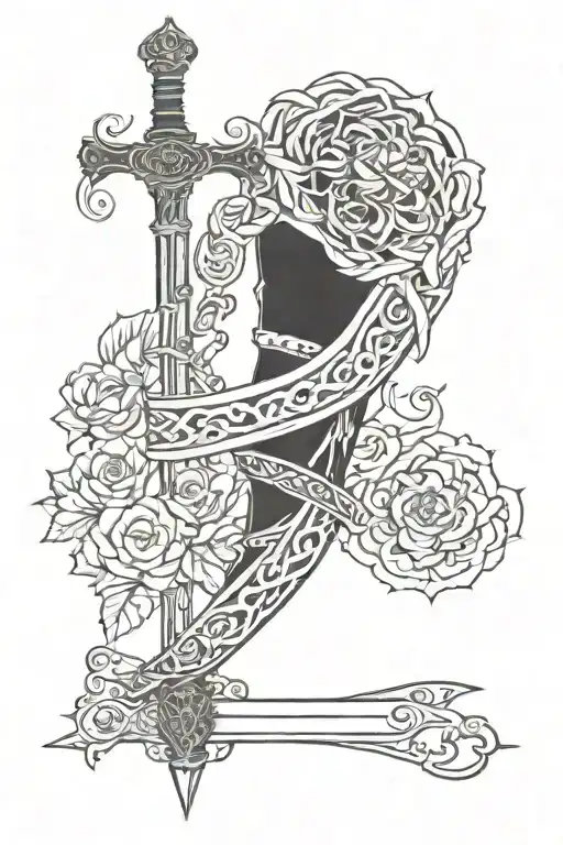 Vine Leg Sleeve Featuring A Sword