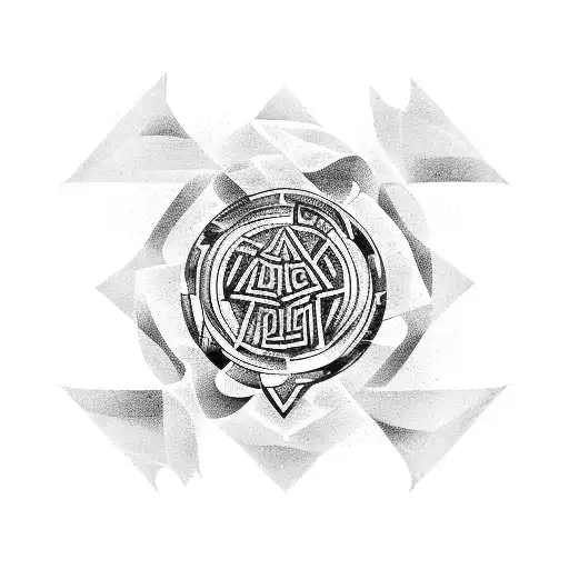 A Soccer Field With Ancient Mythological Symbols As The Lines