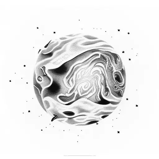 A Surreal Art Piece Featuring A Globe Surrounded By A Galaxy Of Stars And Planets