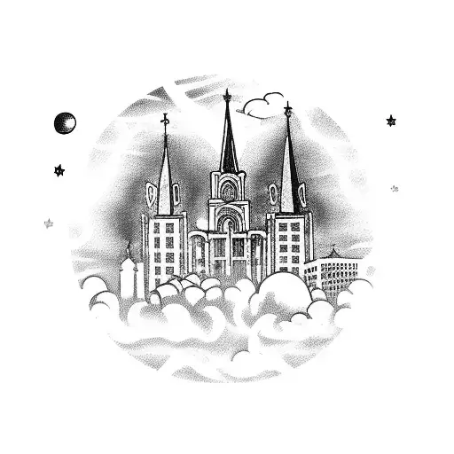 A Gothic New Orleans Skyline With Tarot Cards Floating In The Sky