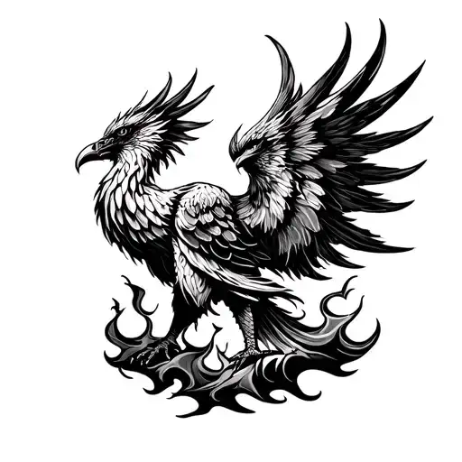 Phoenix Rising From Flames