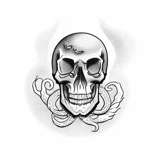 Sand Hour Glass With A Skull