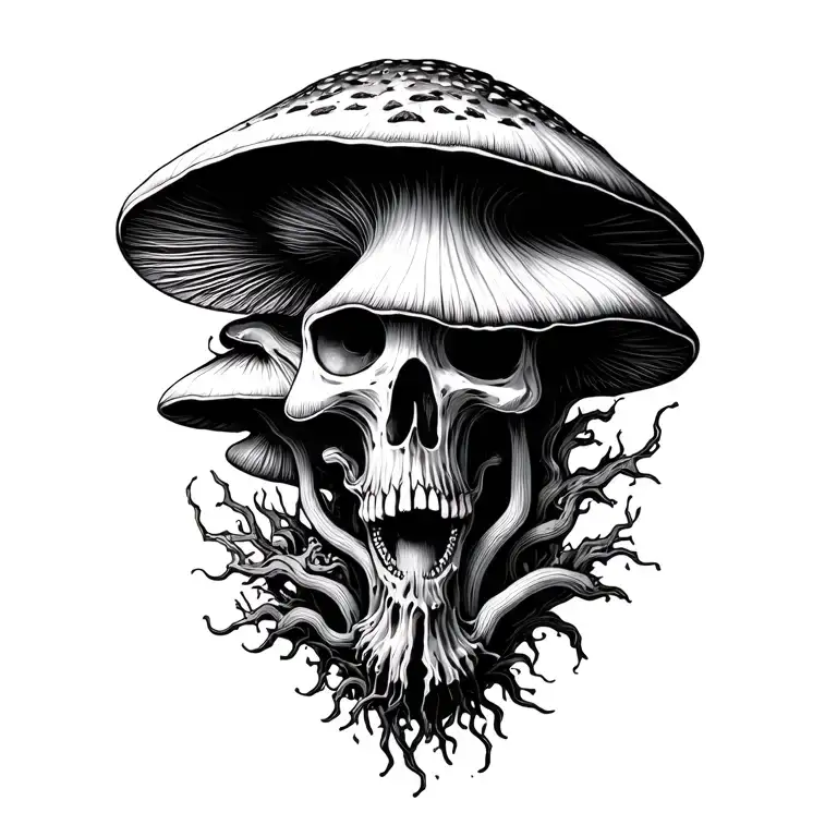 Macabre Fungi Growing With A Face