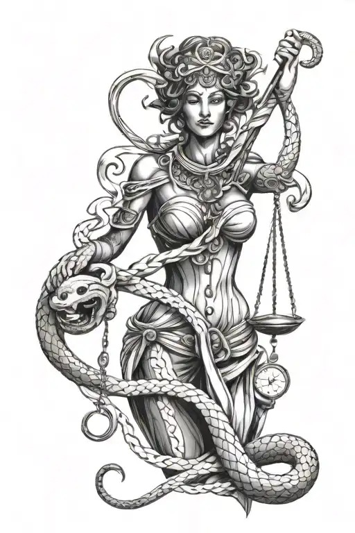 Themis Is Wrapped In A Snake