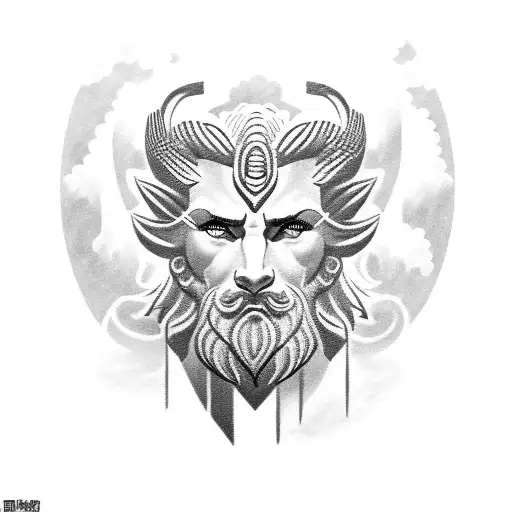 Face Of Zeus And Clouds In The Background