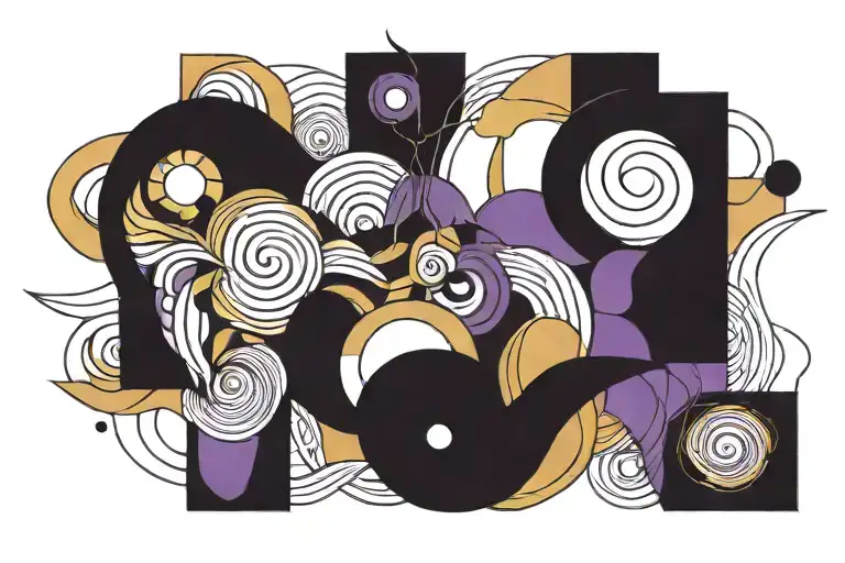 Purple And Gold Abstract Representation