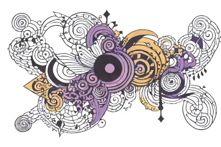 Purple And Gold Abstract