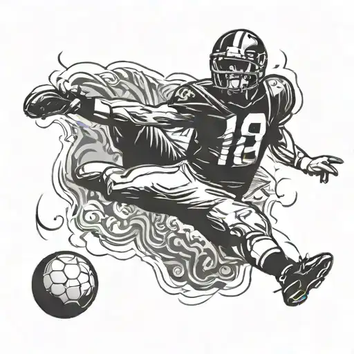 Football Player Kicking