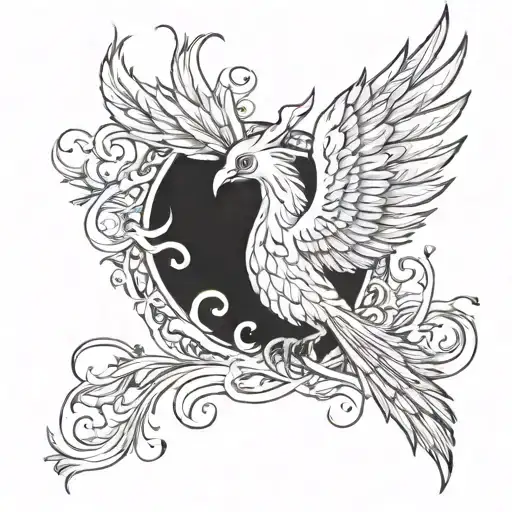 Infant Daughter Reborn Single Phoenix Tattoo Rising From The Ashes