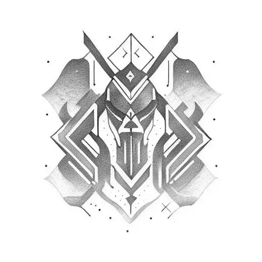 Nordic Style Shoulder Tattoo That Goes To The Middle Of The Upper Arm And Ends In A Black Stripe