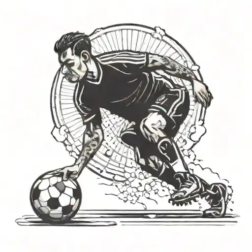 A Football Player Kicking A Vinyl Record Like A Soccer Ball