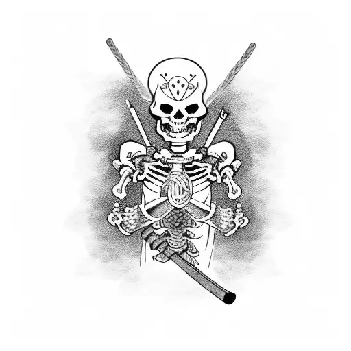 Samurai Skeleton Who Smokes