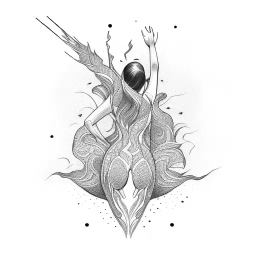 Woman Walking Through Fire