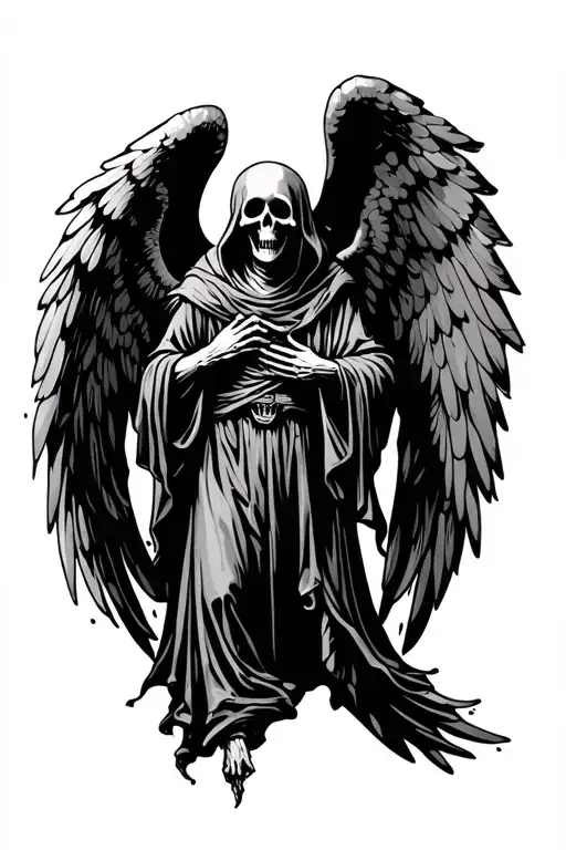 Grim Reaper With Angel Wings Spread