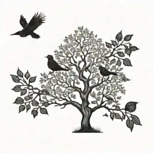 Tree And Birds