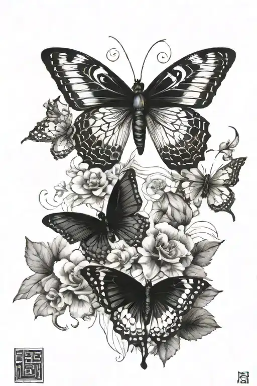 Butterfly And Chinese Porcelaine