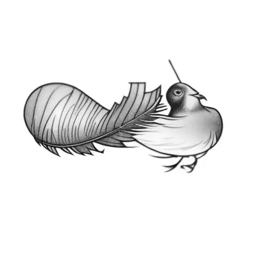 A Feather Arrow Spared In Flying Birds