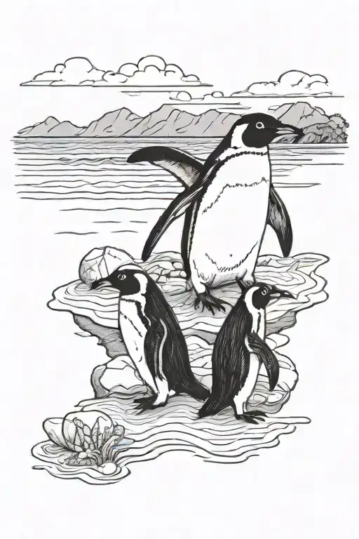 Penguin Beach Scene