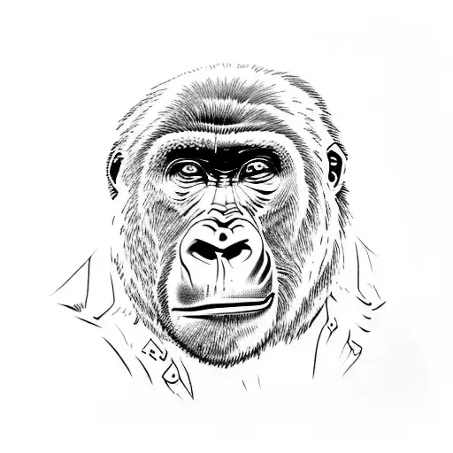 Gorilla Aggression Stencil