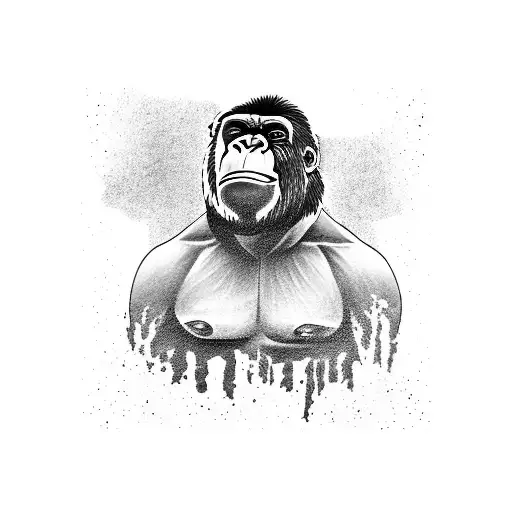 Gorilla Shouting Aggression Stencil