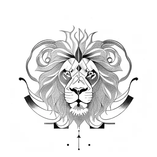A Lion And Ram Intertwined In A Yin-yang Symbol