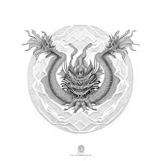 Japanese Dragon With Filipino Tribal Patterns