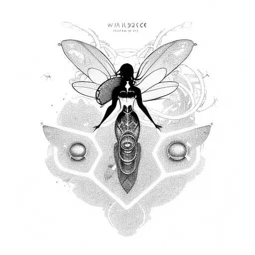 A Futuristic Mermaid With Mechanical Insect Wings