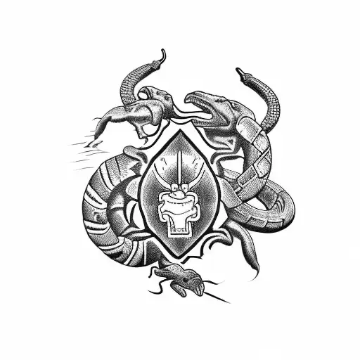 A Texas Themed Tattoo With A Cobra And Scorpion Representing Strength And Resilience